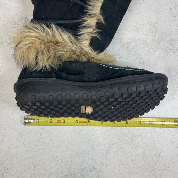 Sorel Sedna Thinsulate Black Waterproof Faux Fur Trim Boots Size W7 US - Picture 8 of 10